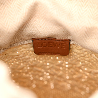 Loewe Calfskin Raffia Paulas Ibiza Square Bucket Bag Natural Tan 6 of 11