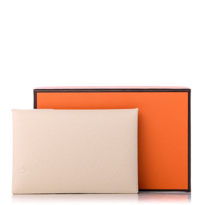 Hermes Epsom Horseshoe Calvi Card Case Craie Jaune Ambre 9 of 9