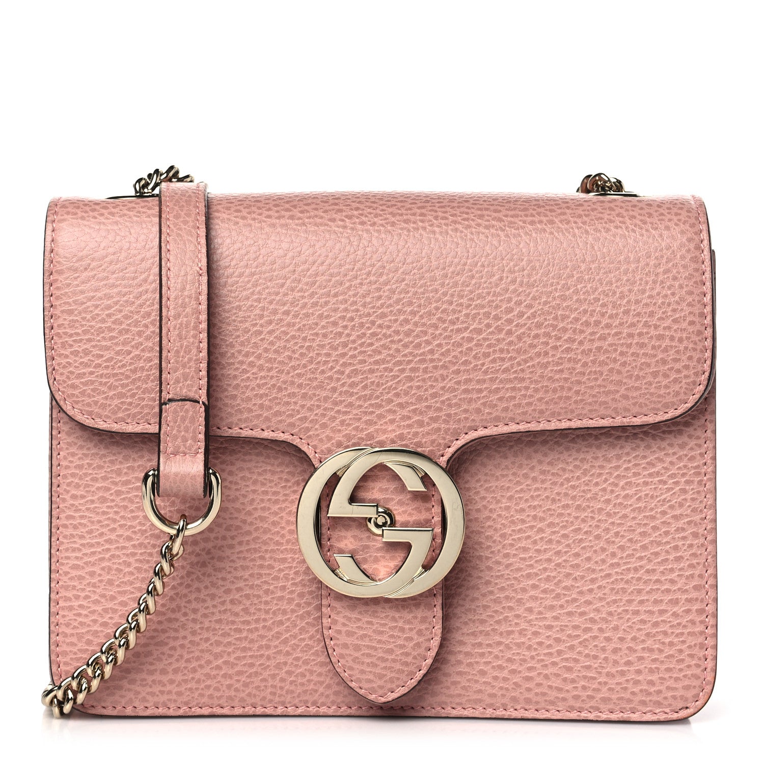 Gucci Dollar Calfskin Small Interlocking G Shoulder Bag Soft Pink 1 of 11