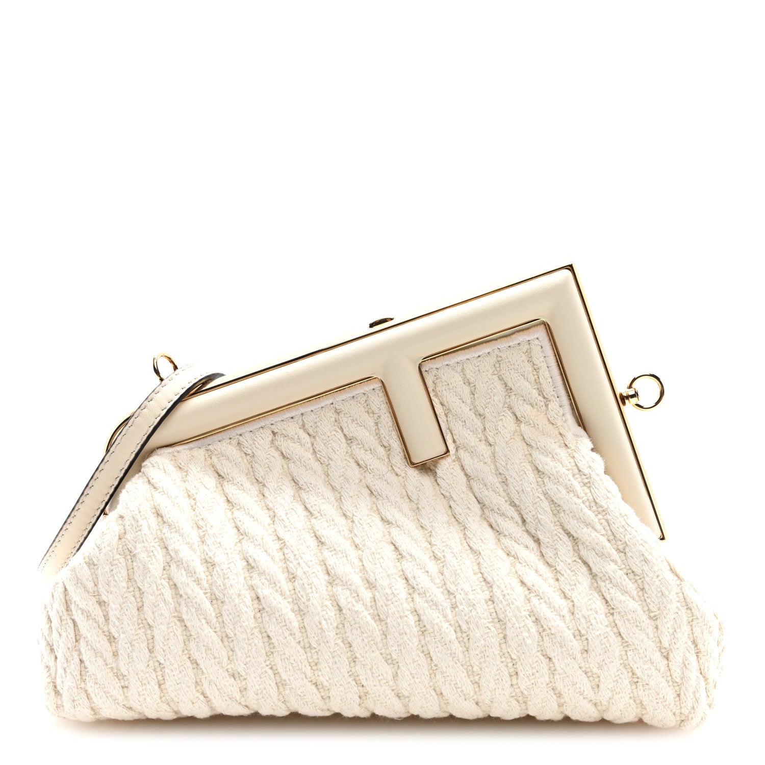 Fendi Lambskin Tessuto Treccia Small Fendi First Grezzo 1 of 10