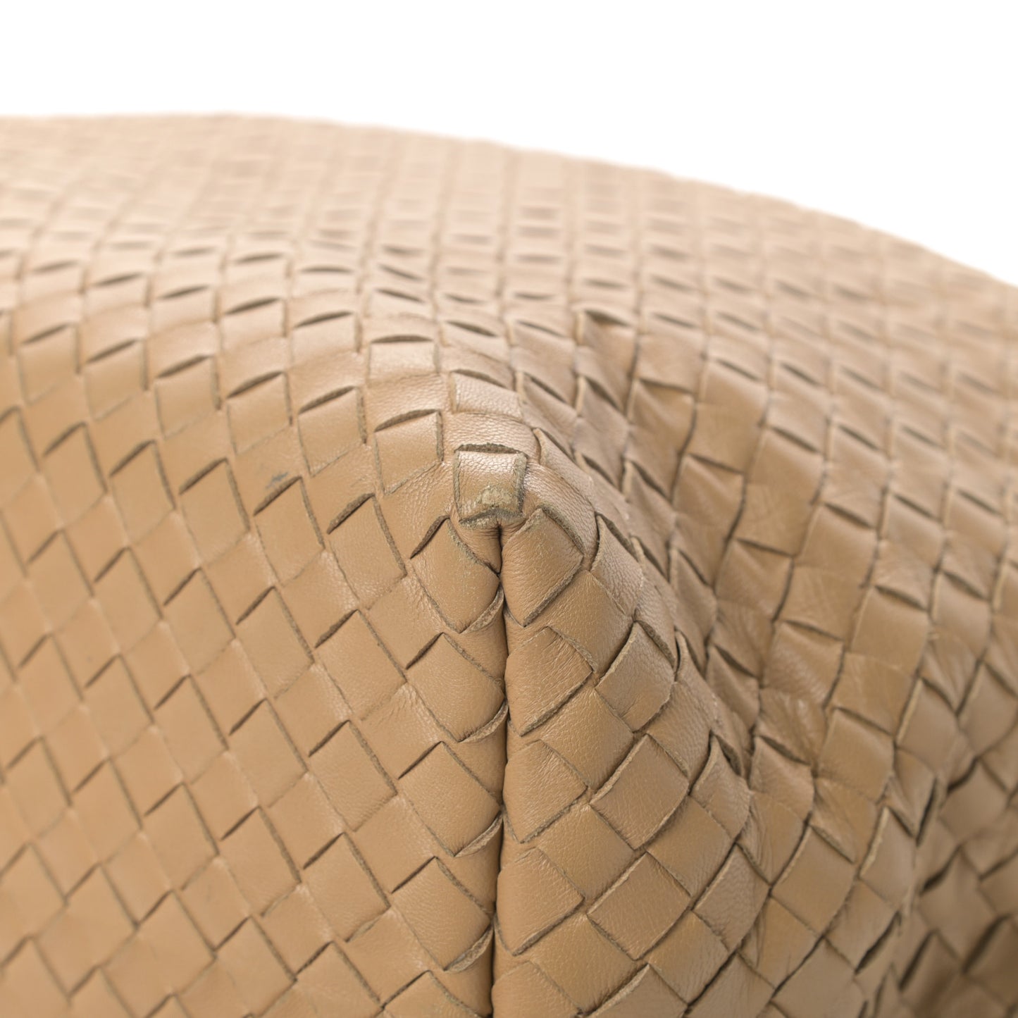 Nappa Intrecciato Garda Shoulder Bag Camel