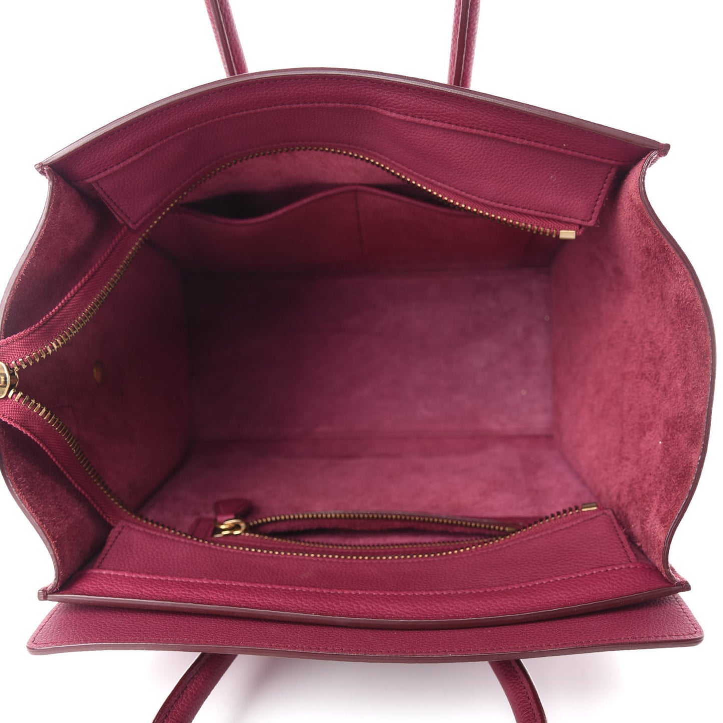 Drummed Calfskin Micro Luggage Plum