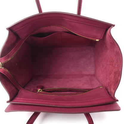 Celine Drummed Calfskin Micro Luggage Plum 5 of 14