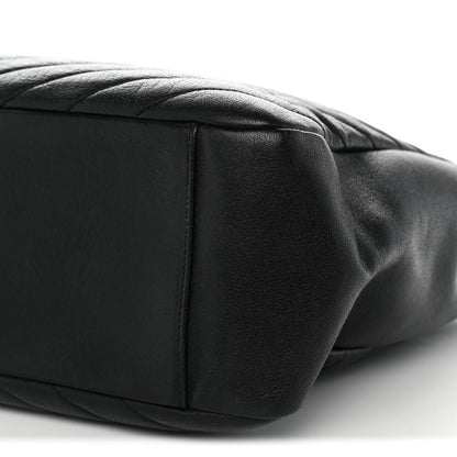 Saint Laurent Sheepskin Matelasse Chevron Large Monogram Shopping Bag Black 8 of 10
