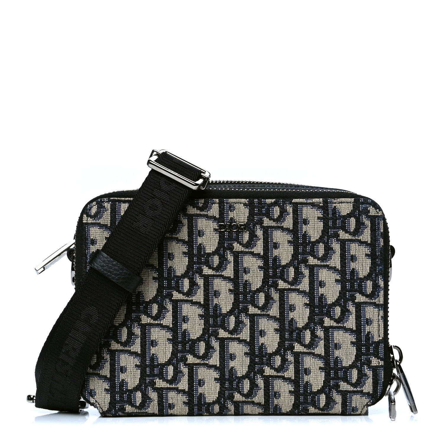 Christian Dior Oblique Pouch Navy Blue 1 of 4