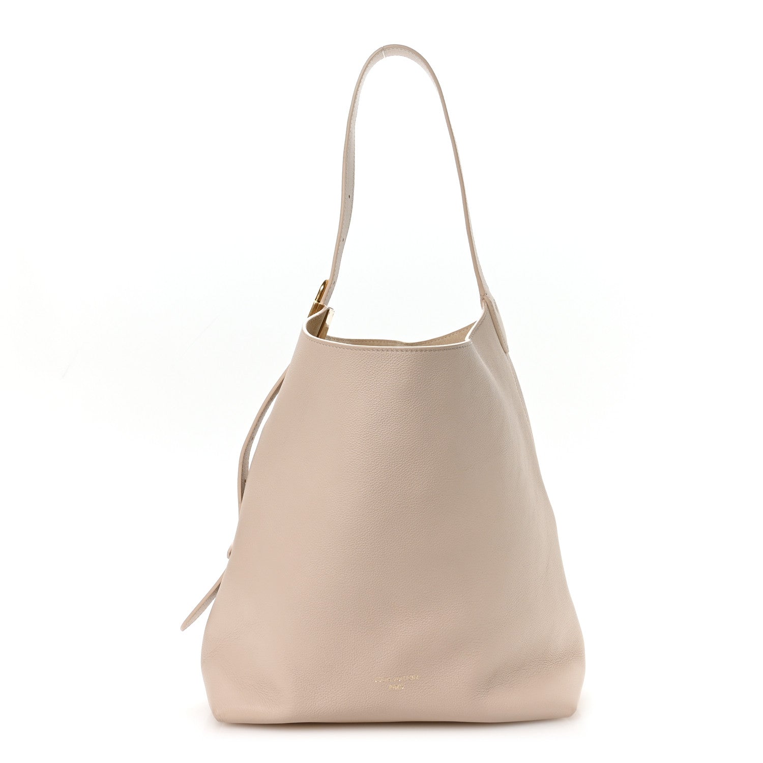 Louis Vuitton Grained Calfskin Low Key Hobo MM Limestone 1 of 9