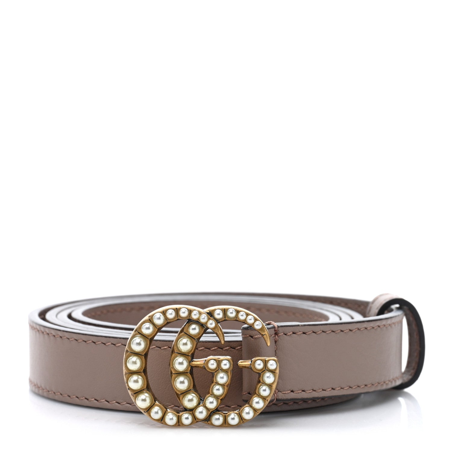 Gucci Calfskin Pearl Double G 20mm Belt 95 38 Porcelain Rose 1 of 4