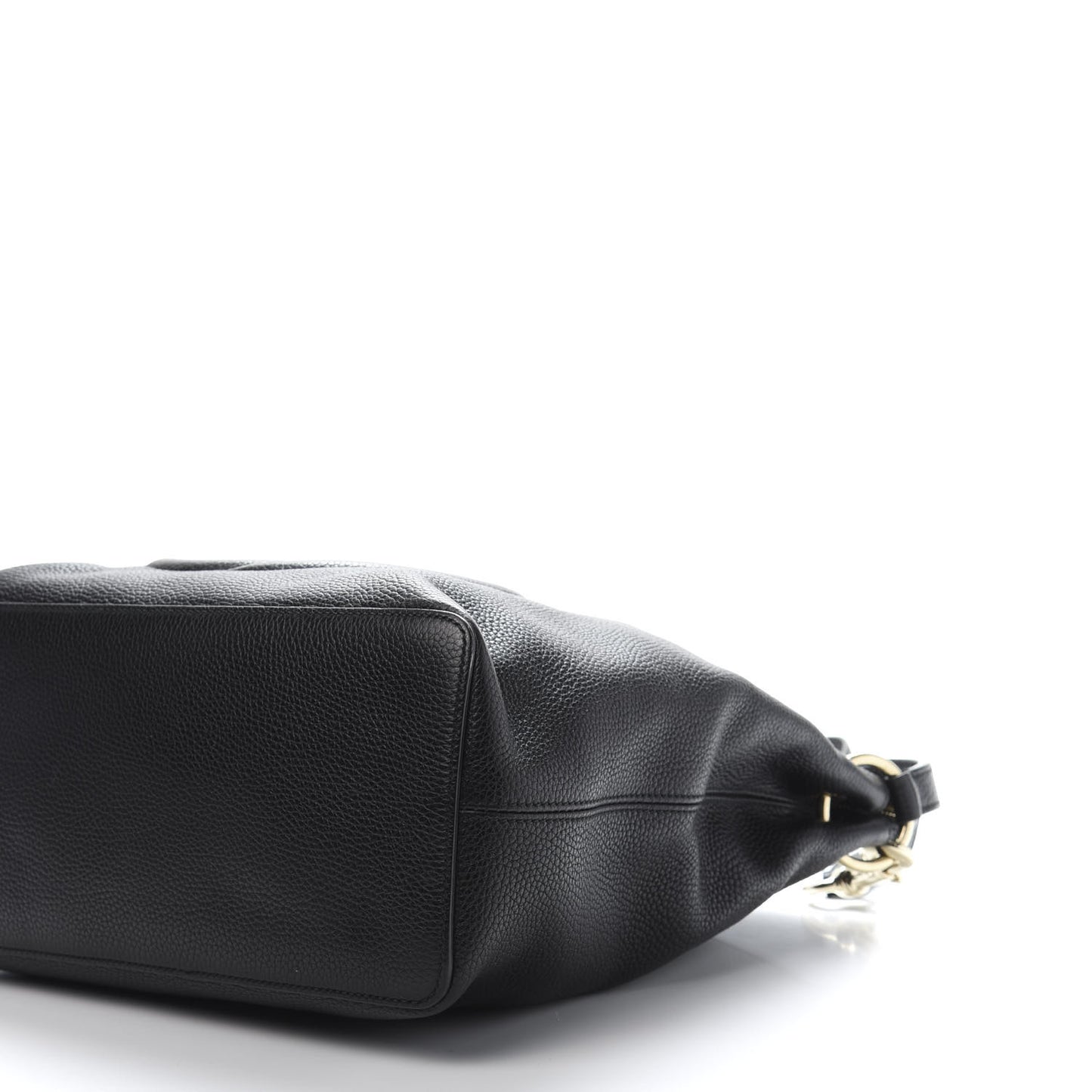 Pebbled Calfskin Large Soho Hobo Black