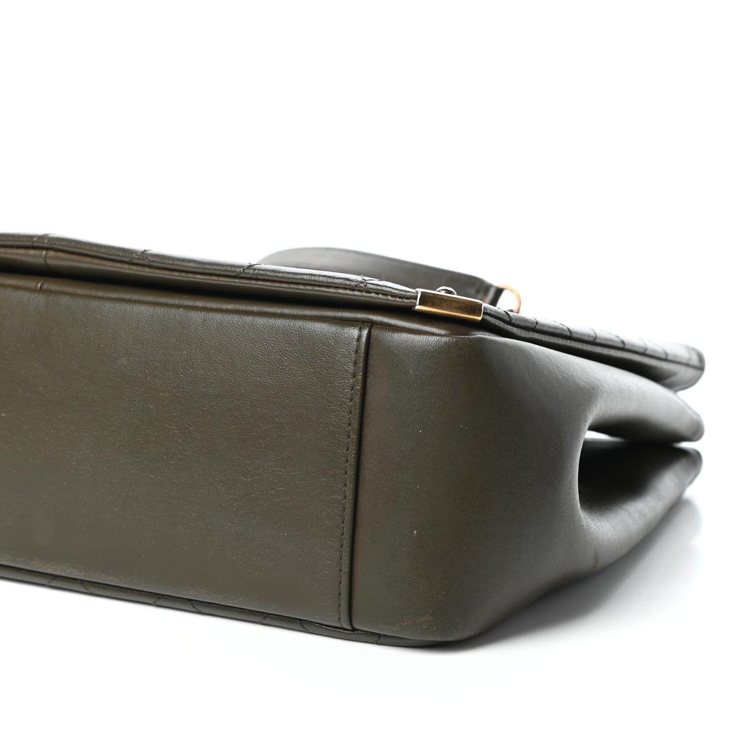 Lambskin Around The Corner Medium Shopping Tote Khaki