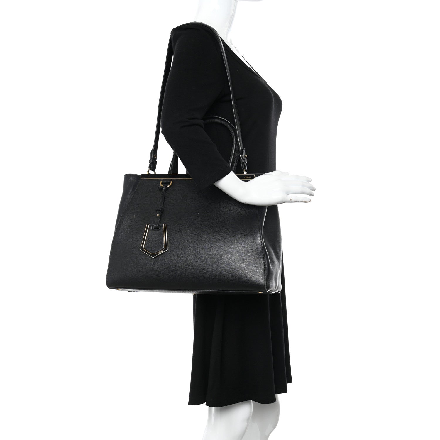 Fendi Vitello Elite Regular 2Jours Tote Black 2 of 14
