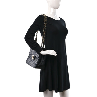 Chanel Lambskin Quilted XL Jumbo Single Flap Black 2 of 10