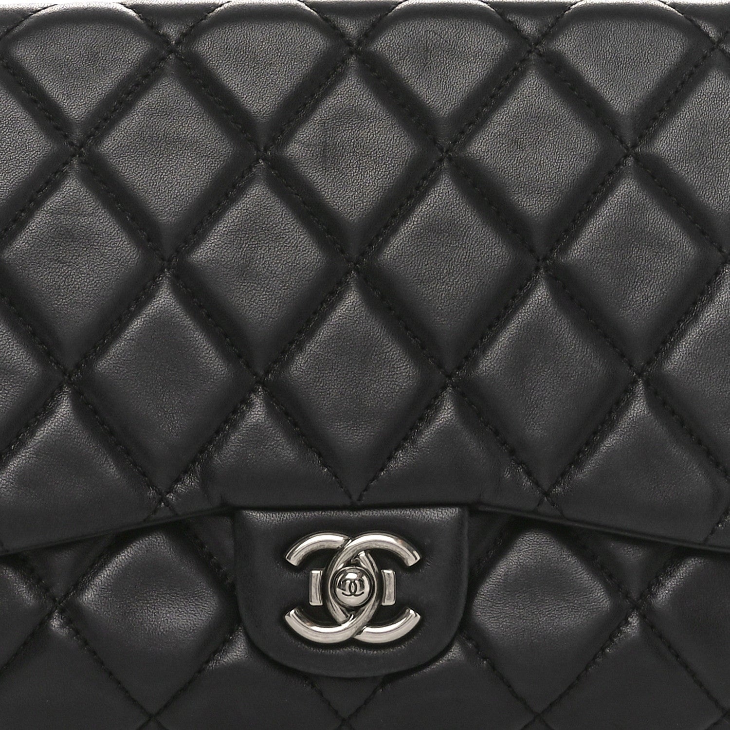 Chanel Lambskin Quilted Chanel 3 Accordion Flap Bag Black 8 of 10