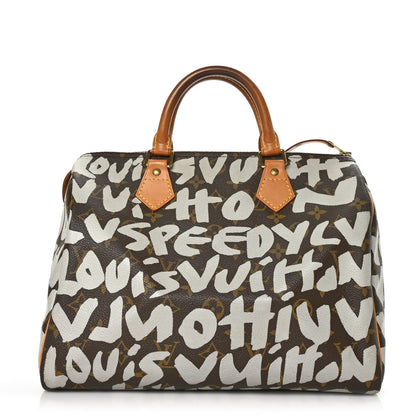 Louis Vuitton Monogram Graffiti Speedy 30 Silver 1 of 7