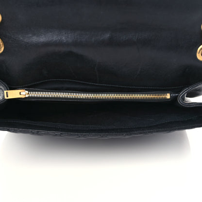 Saint Laurent Calfskin Mixed Matelasse Triquilt Large Monogram Satchel Black 4 of 9