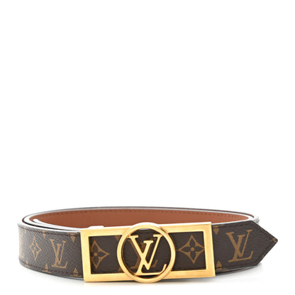 Louis Vuitton Monogram 25mm Dauphine Reversible Belt 85 34 Tan 1 of 5