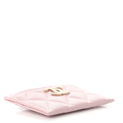 Chanel Caviar Quilted Studded CC Card Holder Light Pink 4 of 10