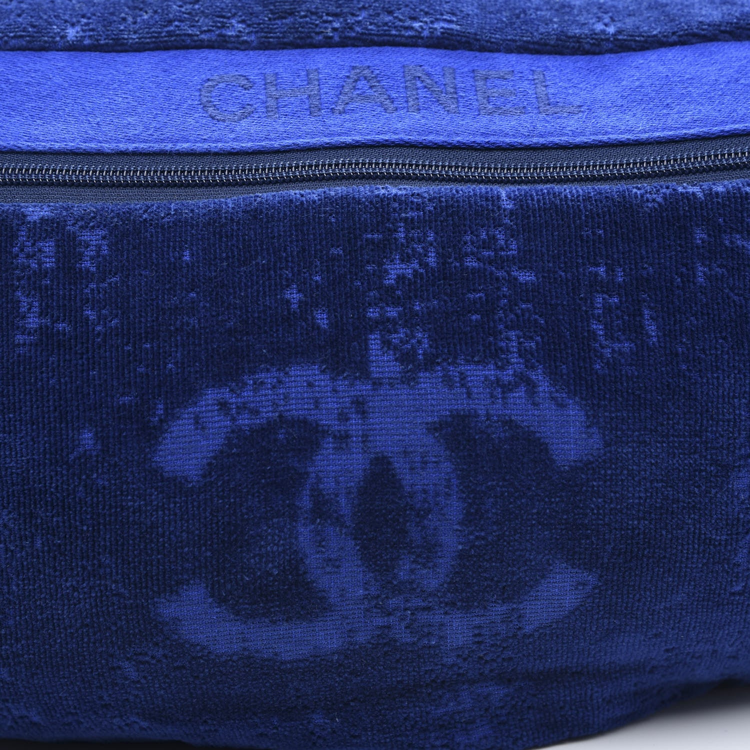 Chanel Terry Cloth Cotton CC Waist Bag Towel Set Blue 10 of 13