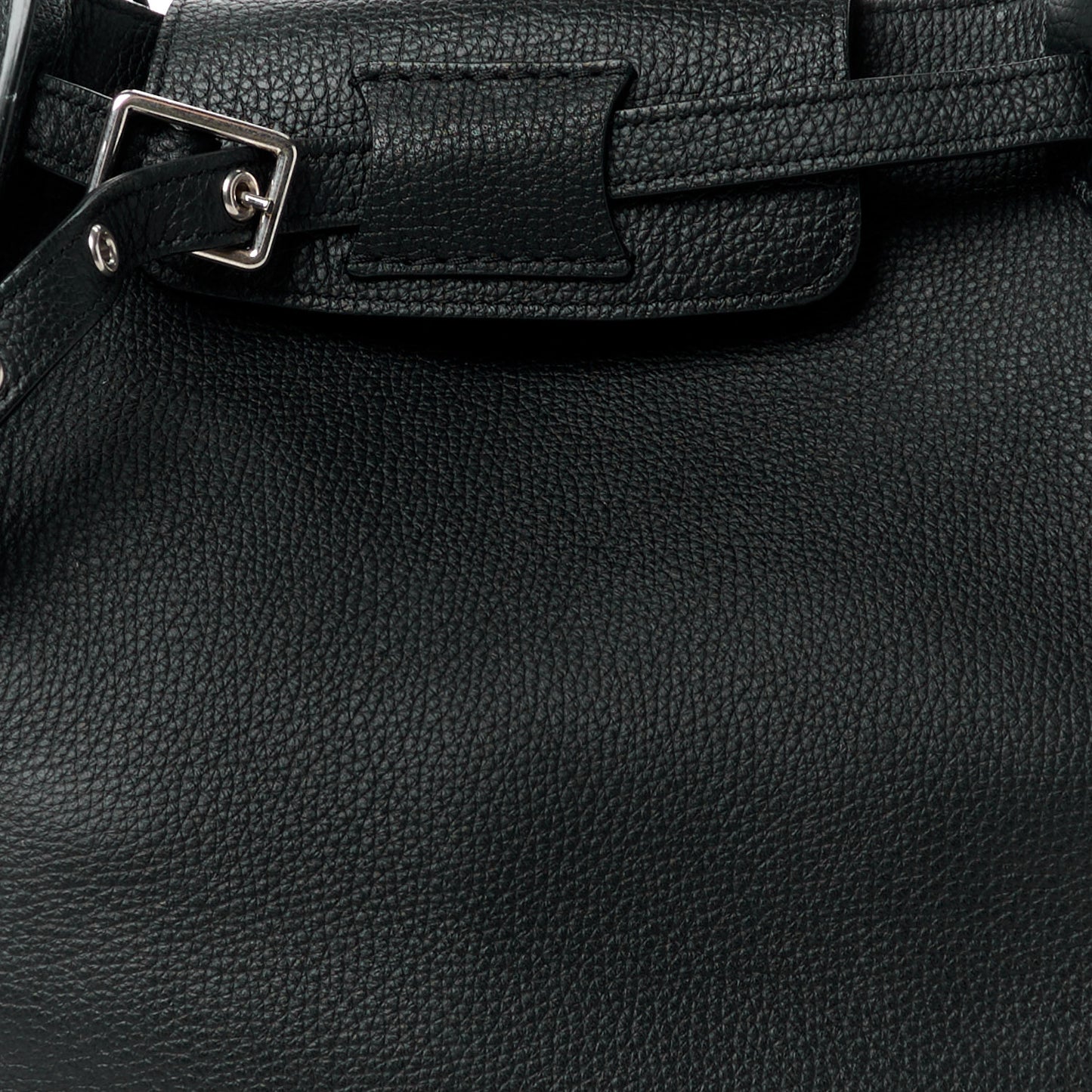 Supple Grained Calfskin Small Big Bag Black
