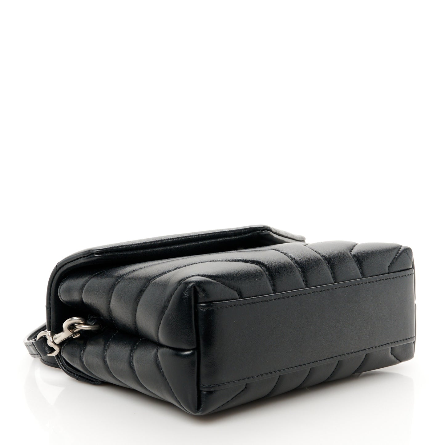 Calfskin Y Quilted Monogram Toy Loulou Crossbody Bag Black
