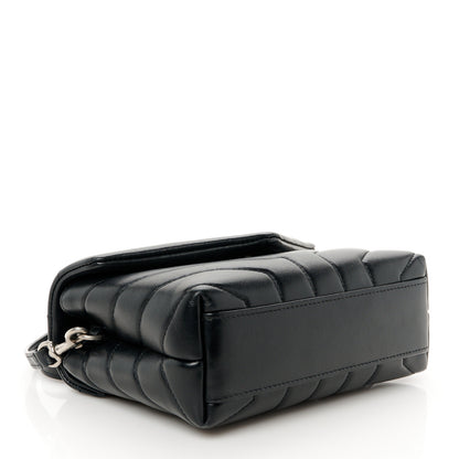 Saint Laurent Calfskin Y Quilted Monogram Toy Loulou Crossbody Bag Black 4 of 13