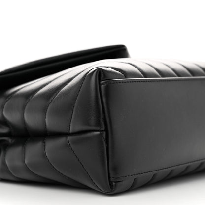 Saint Laurent Calfskin Y Quilted Monogram Monochrome Small Loulou Chain Satchel Black 9 of 10