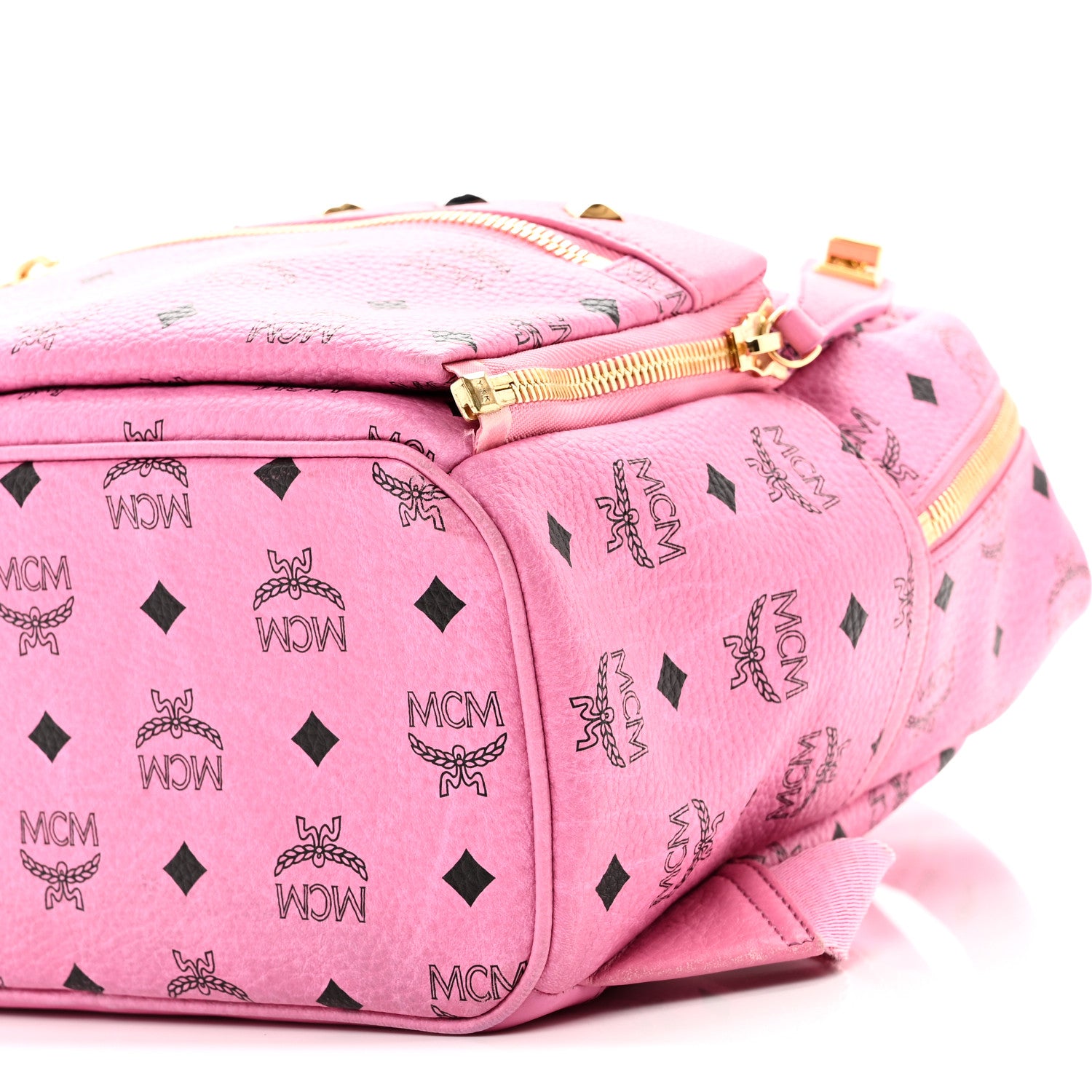 MCM Visetos Studded Small Dual Stark Backpack Pink 10 of 10