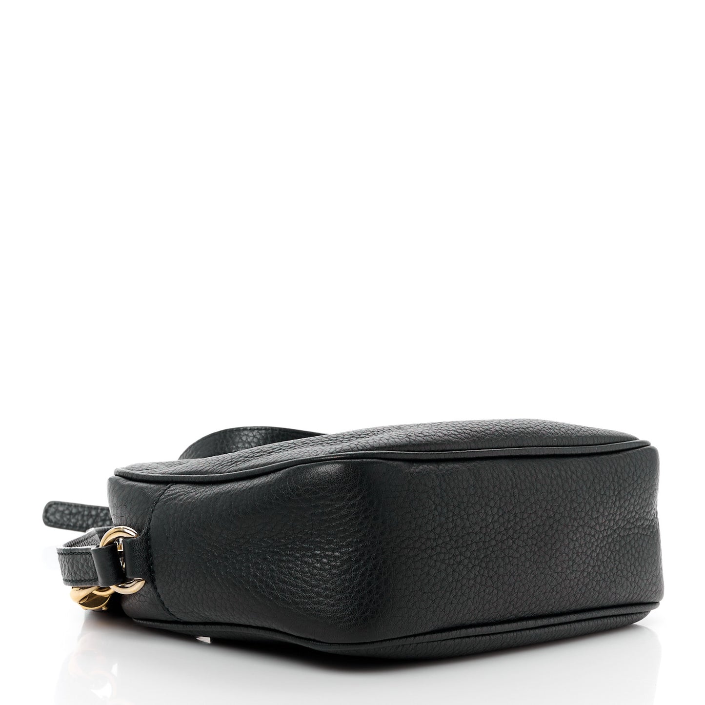 Pebbled Calfskin Small Soho Disco Bag Black