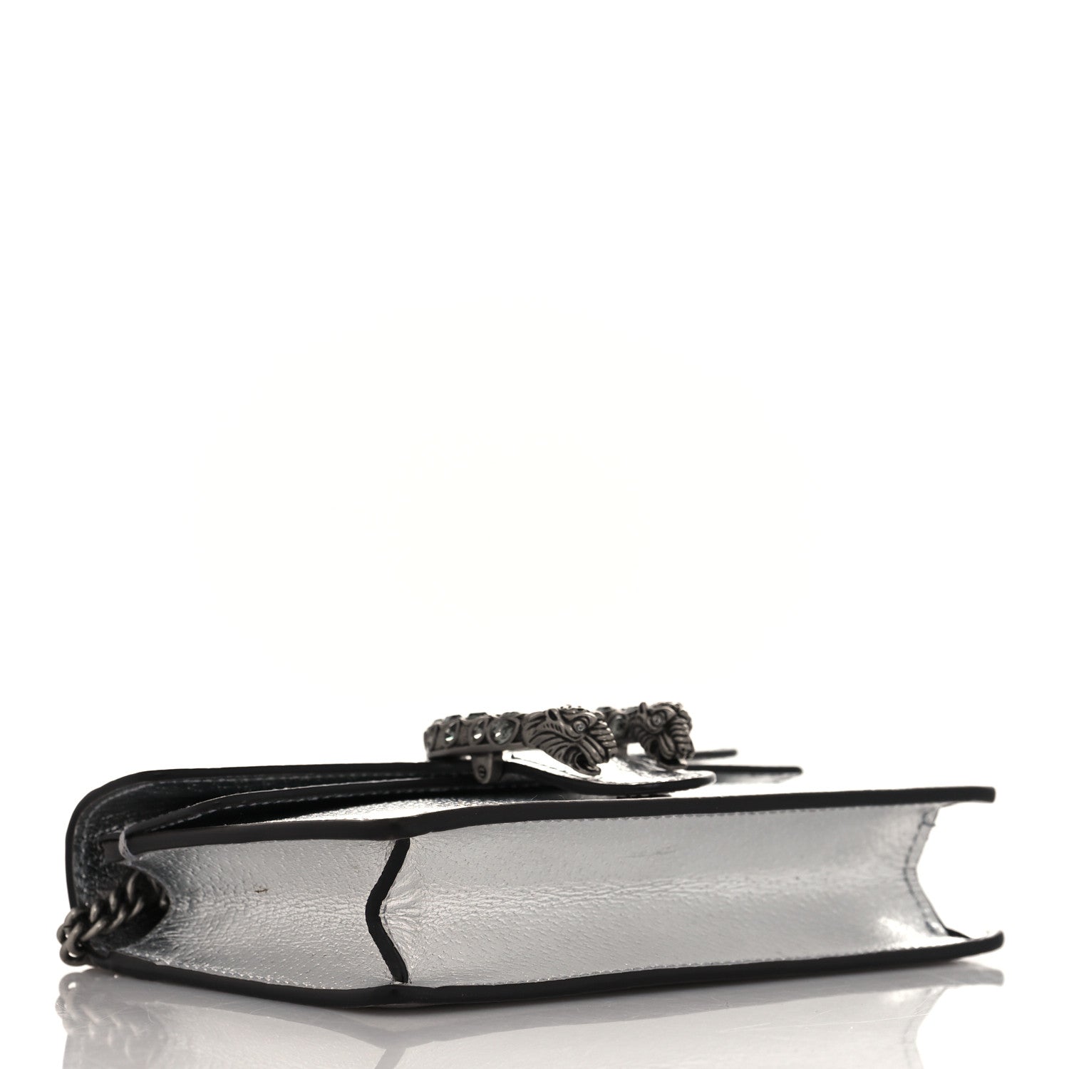 Gucci Metallic Calfskin Super Mini Dionysus Shoulder Bag Silver 4 of 10