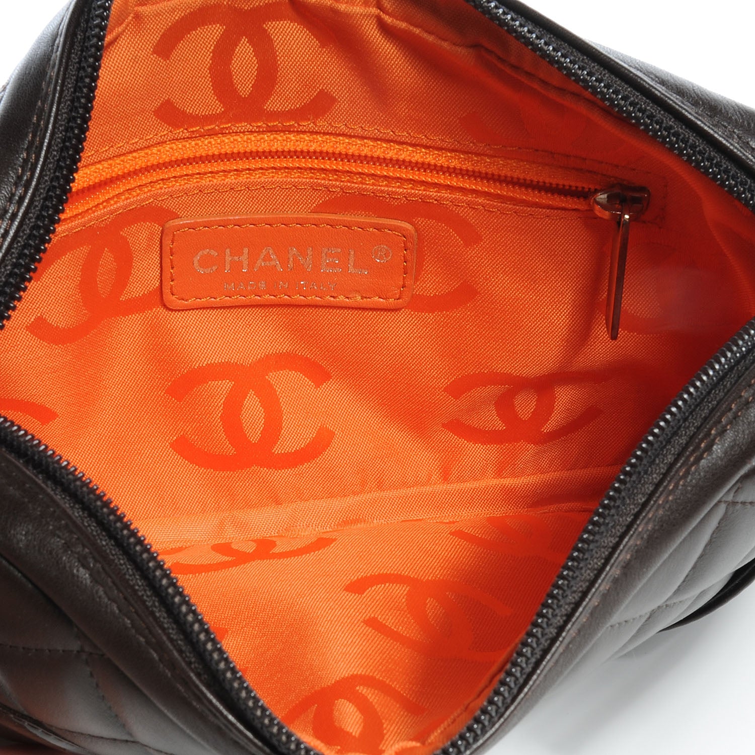 Chanel Calfskin Quilted Cambon Pochette Brown 5 of 7