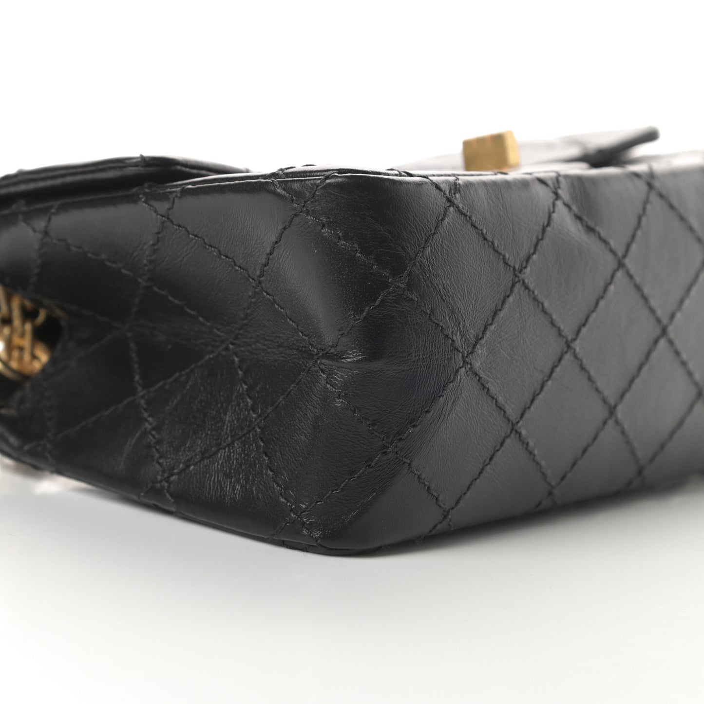 Aged Calfskin Quilted 2.55 Reissue Mini Flap Black