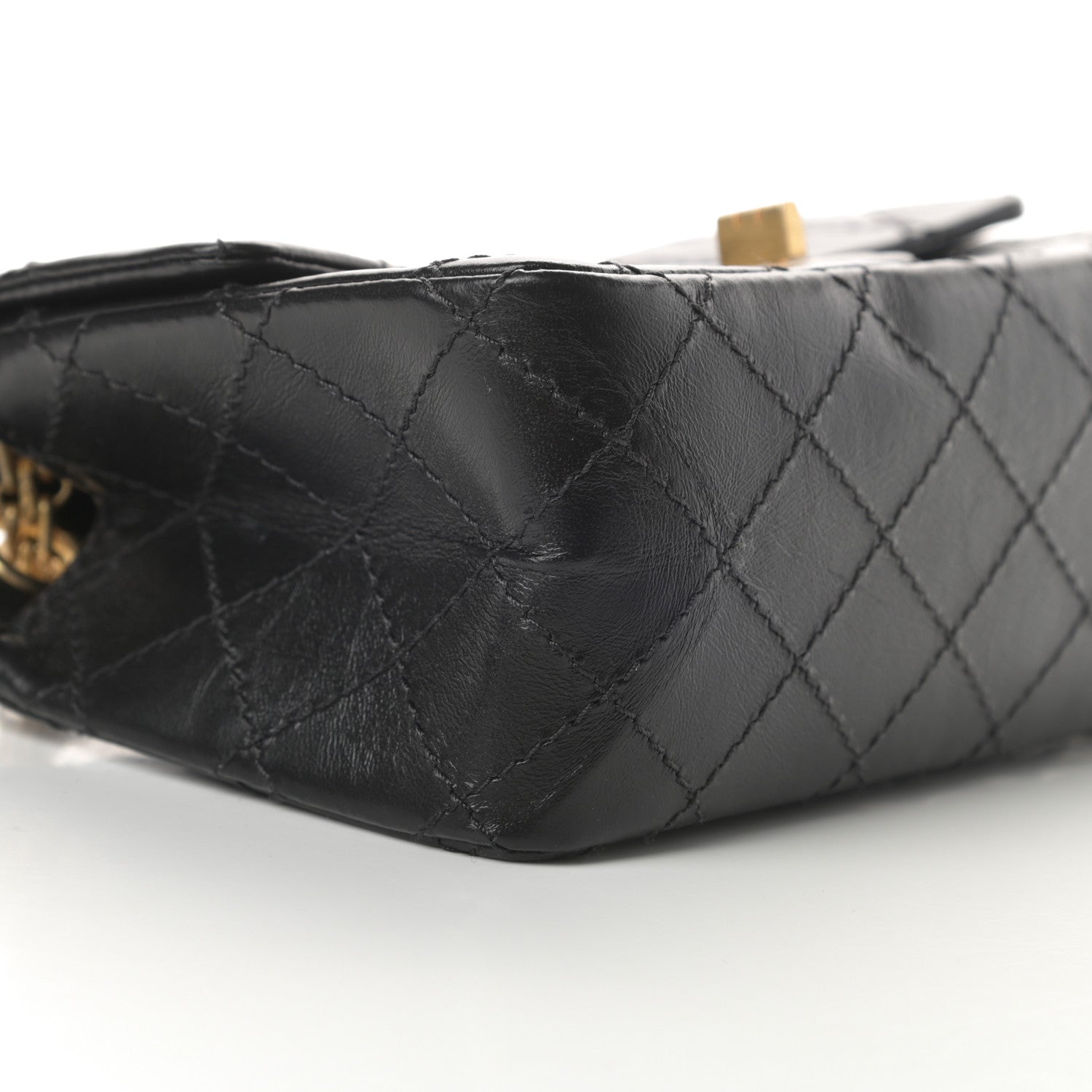 Chanel Aged Calfskin Quilted 2.55 Reissue Mini Flap Black 9 of 11
