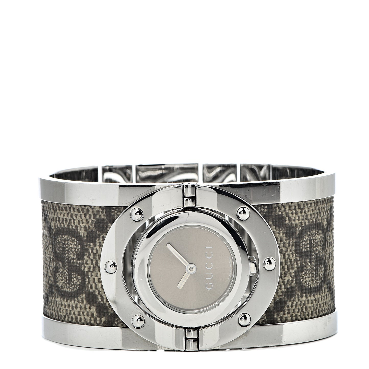 Stainless Steel Canvas 33mm Twirl Monogram Quartz Watch Brown