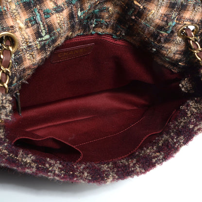 Chanel Tweed Quilted Paris Edinburgh Tartan Fringe Flap Burgundy 5 of 8