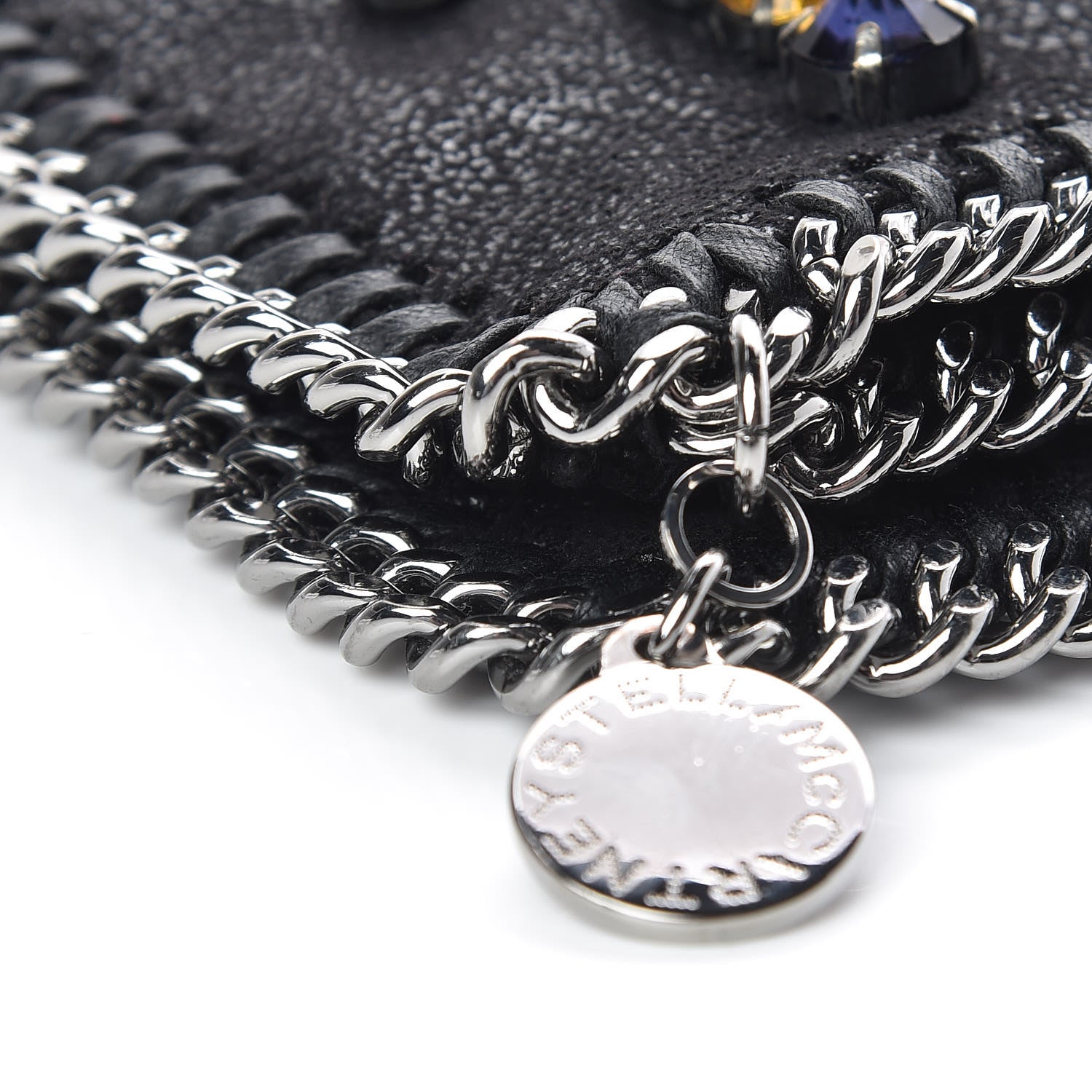 Stella McCartney Shaggy Deer Crystal Falabella Clutch Black 9 of 16