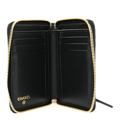 Chanel Caviar Quilted Zip Around Coin Purse Black 5 of 9