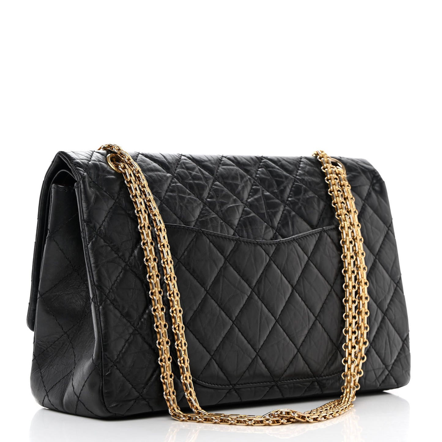 Aged Calfskin Quilted 2.55 Reissue 227 Flap Black