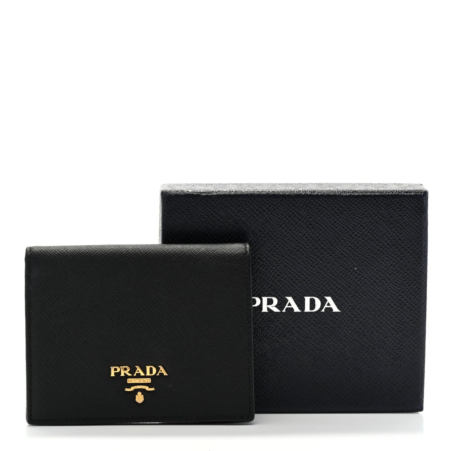 Saffiano Triangle Bi-Fold Wallet Black