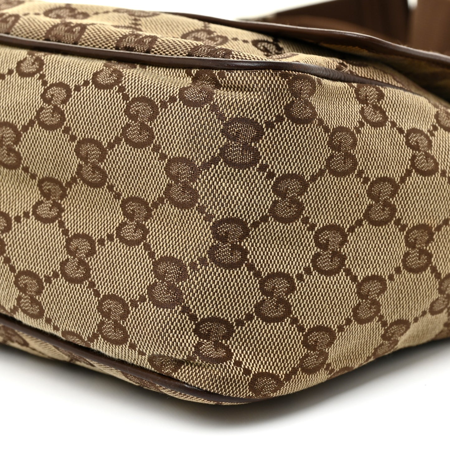 Monogram Flap Pocket Messenger Bag Beige Dark Brown