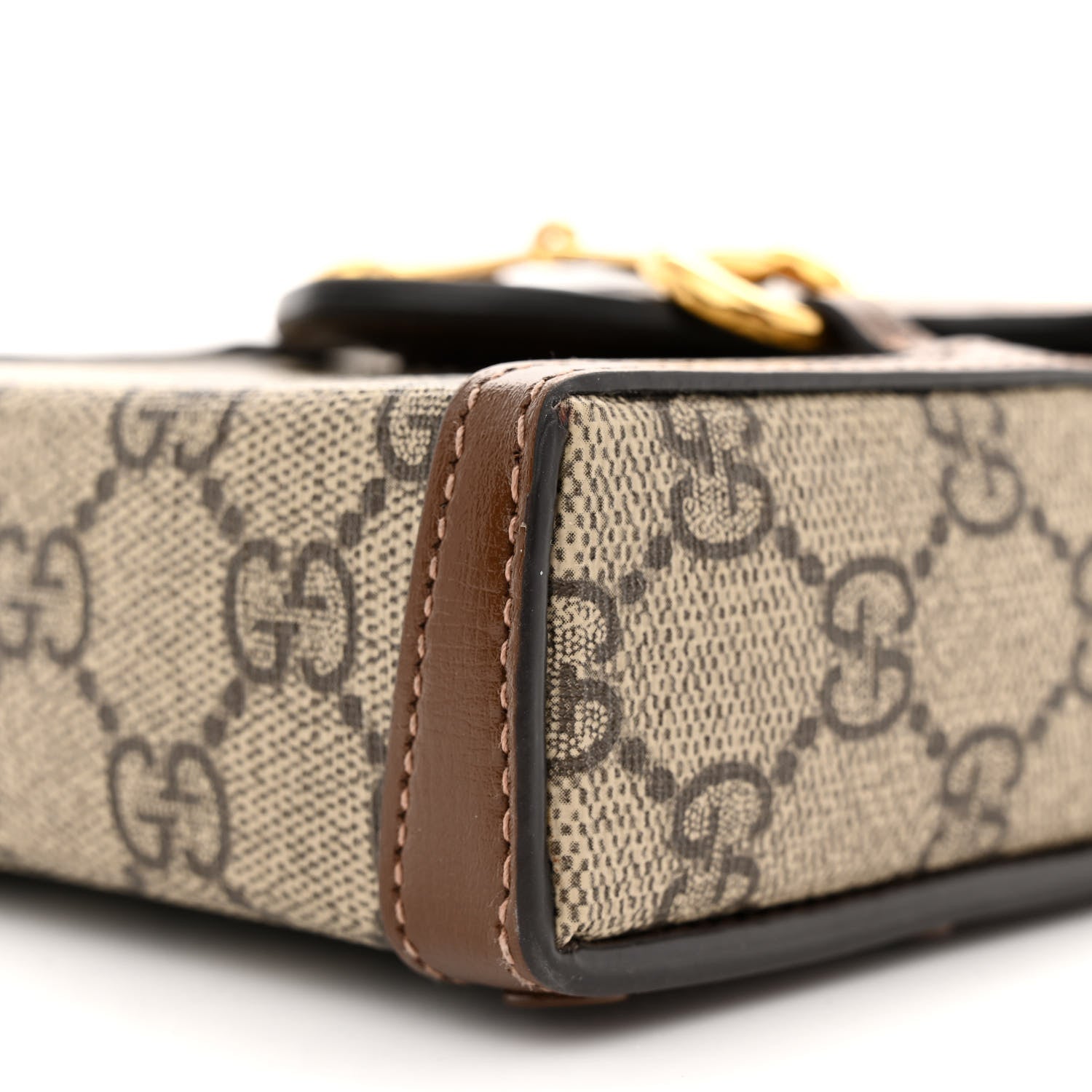 Gucci GG Supreme Monogram Mini Horsebit 1955 Crossbody Bag Beige Brown Sugar 10 of 13