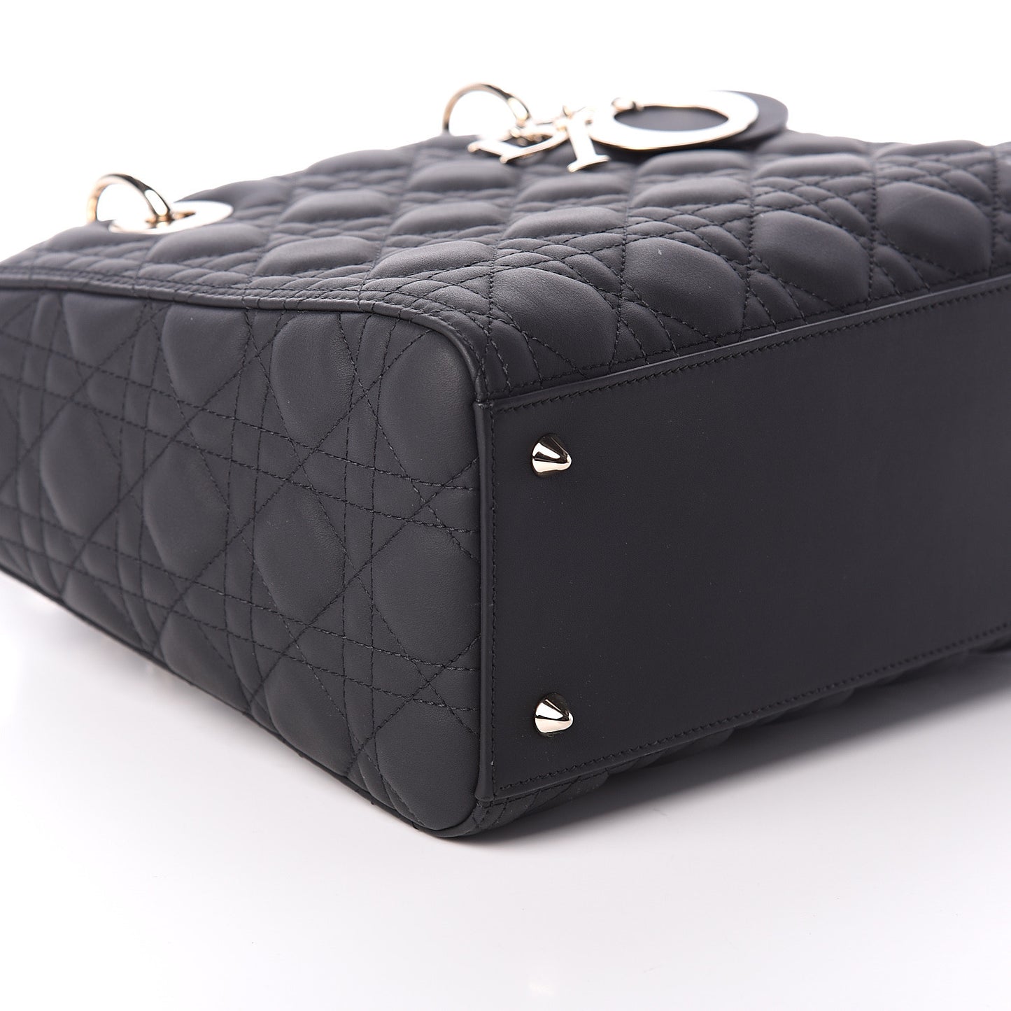 Ultra Matte Calfskin Cannage Medium Lady Dior Black