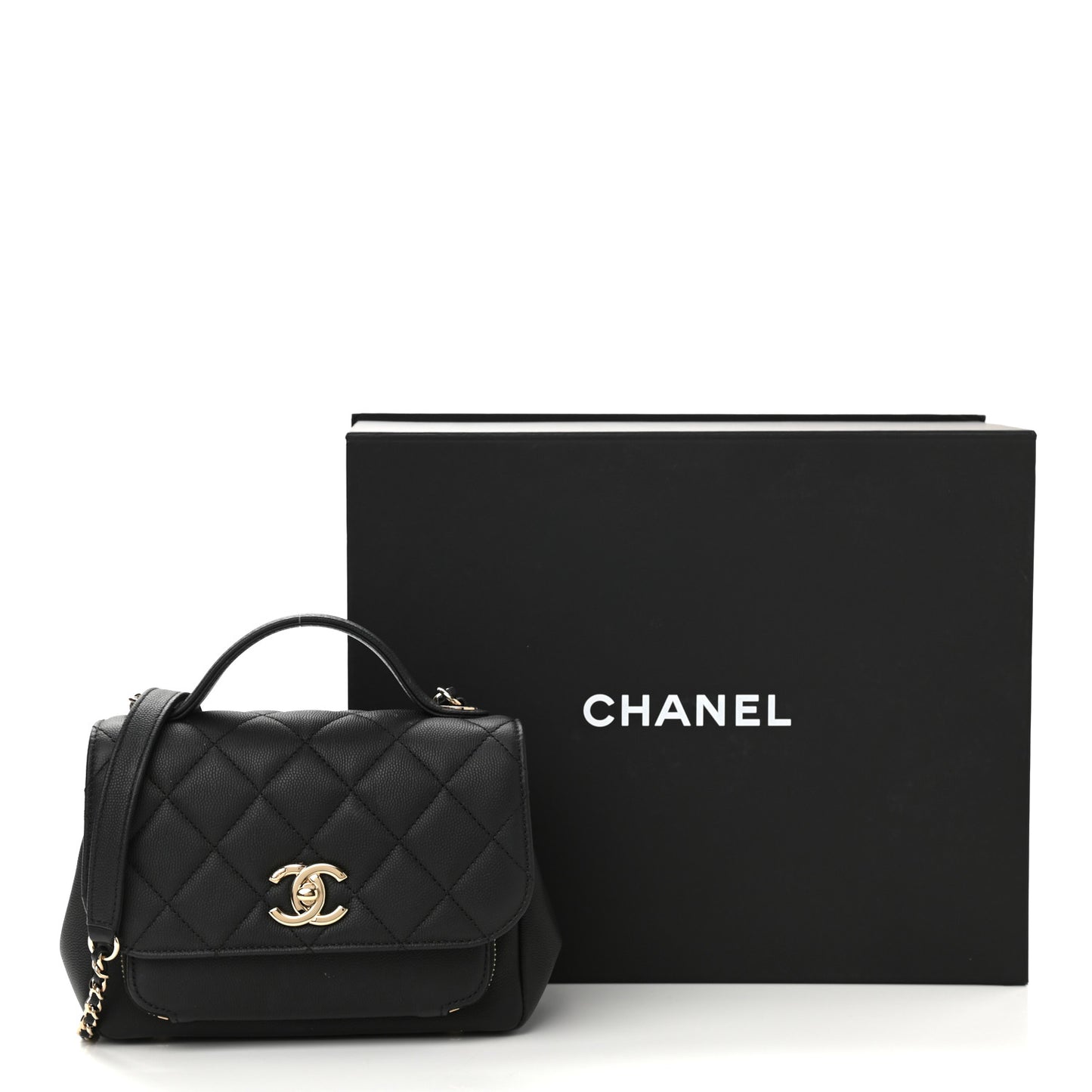 Caviar Quilted Small Business Affinity Flap Black