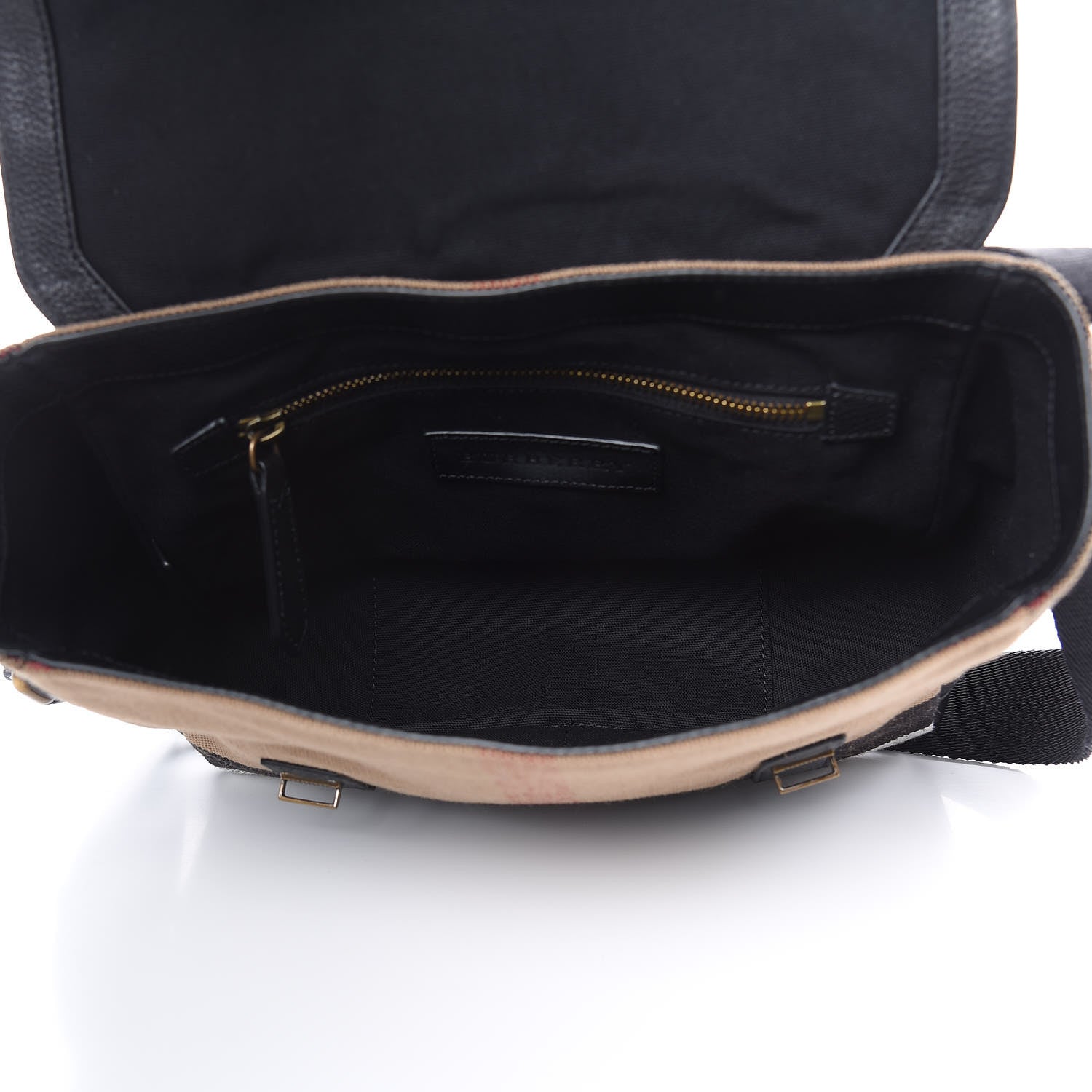 Burberry Canvas Mega Check Large Baildon Messenger Bag Black 5 of 12