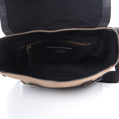 Burberry Canvas Mega Check Large Baildon Messenger Bag Black 5 of 12