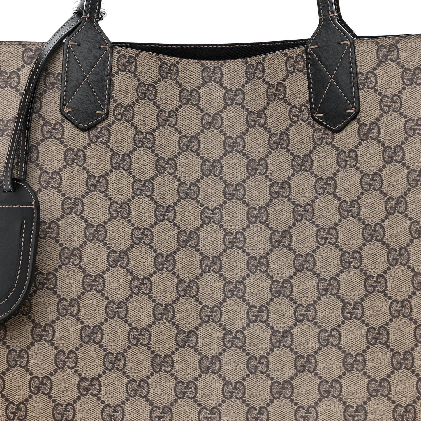 Calfskin GG Supreme Monogram Large Reversible Tote Black