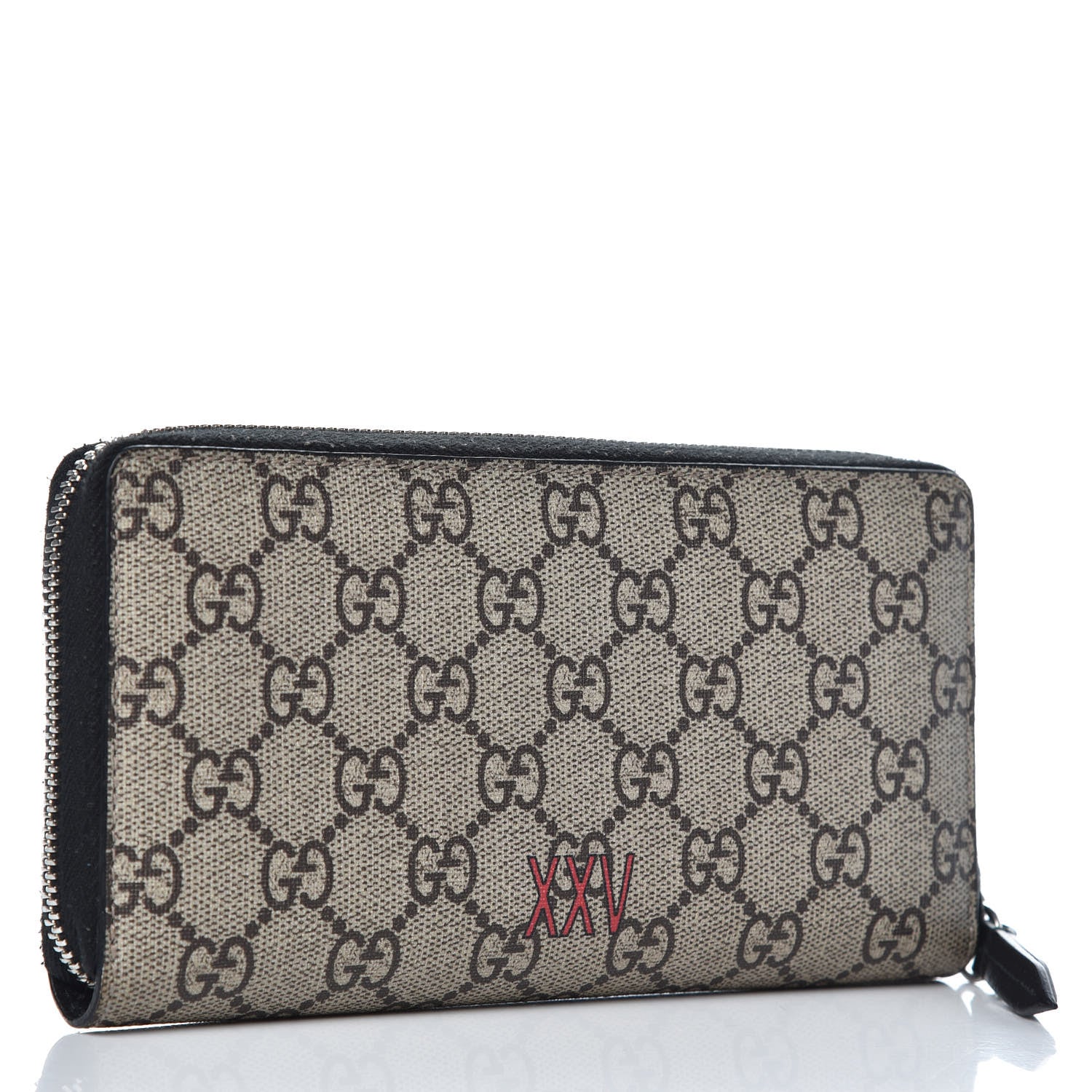 Gucci GG Supreme Monogram Wolf Print Zip Around Wallet Black 3 of 11
