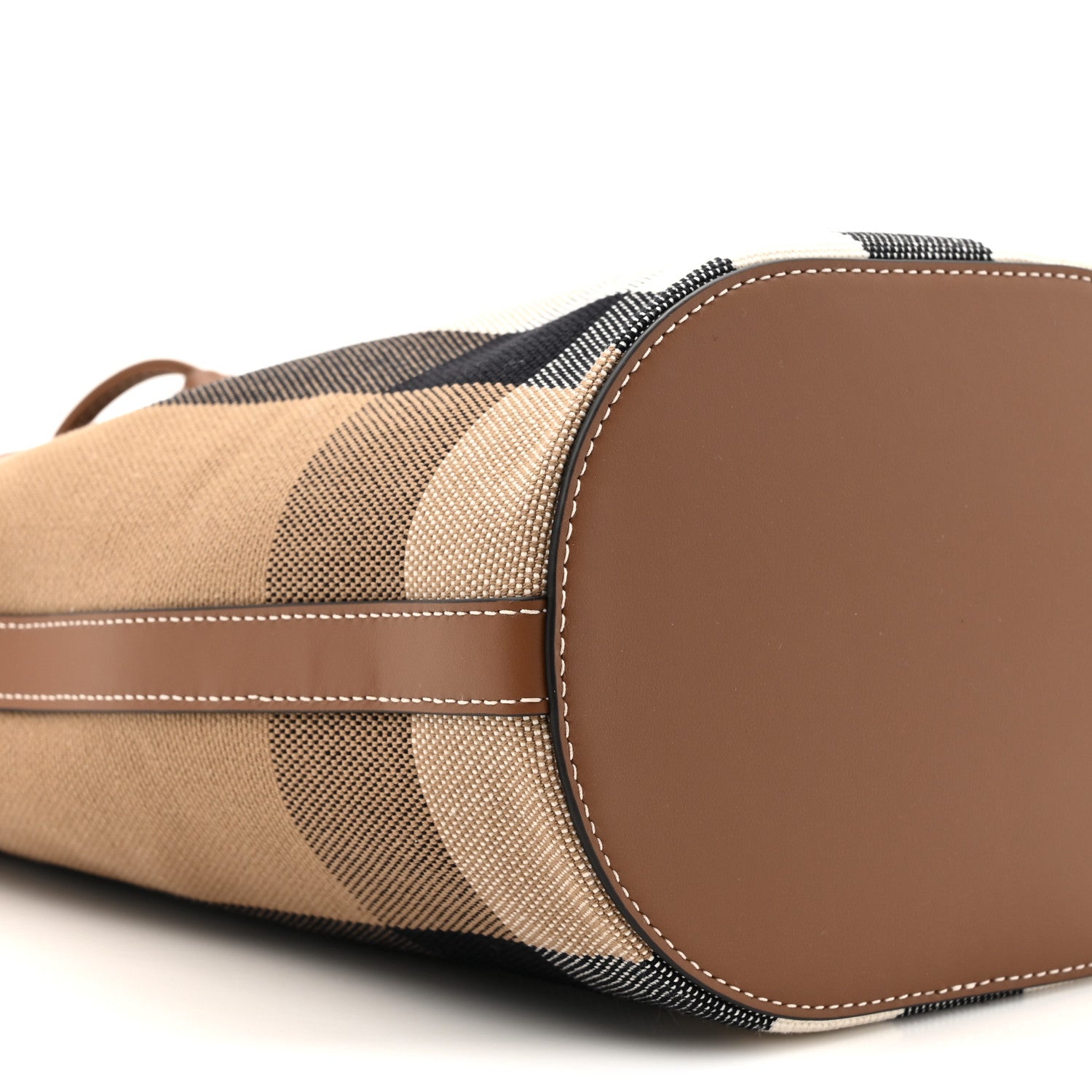 Burberry Giant Check Canvas Small Bucket Bag Taupe Brown 10 of 10