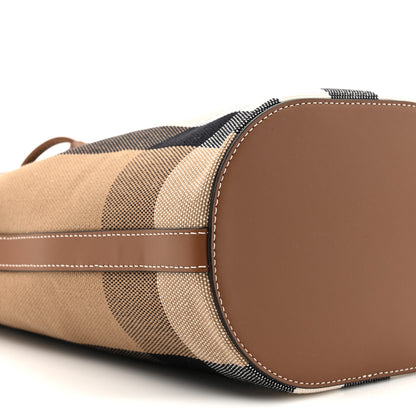 Burberry Giant Check Canvas Small Bucket Bag Taupe Brown 10 of 10