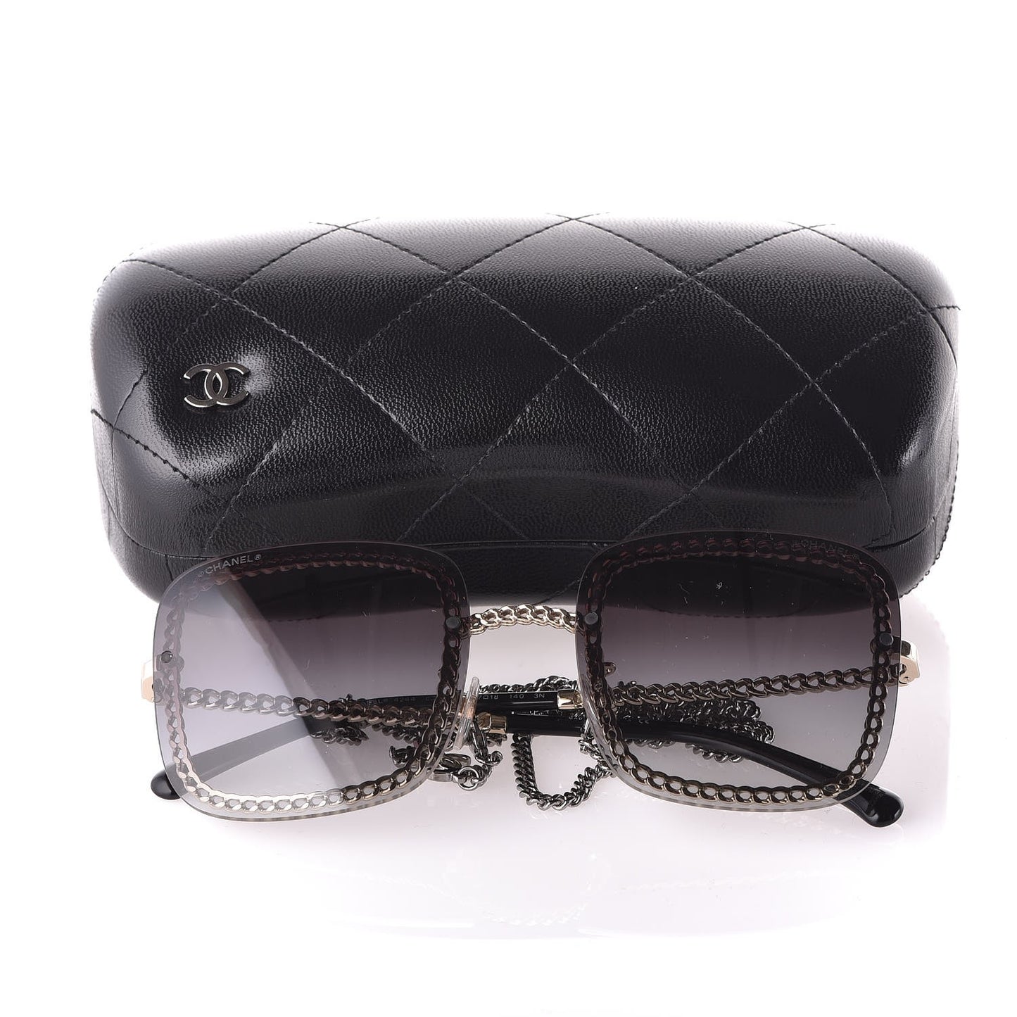 Chain Square Sunglasses 4244 Black