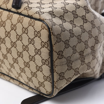 Gucci Monogram Dollar Calfskin O Drawstring Backpack Beige Ebony Testa di Moro Dark Chocolate 6 of 10