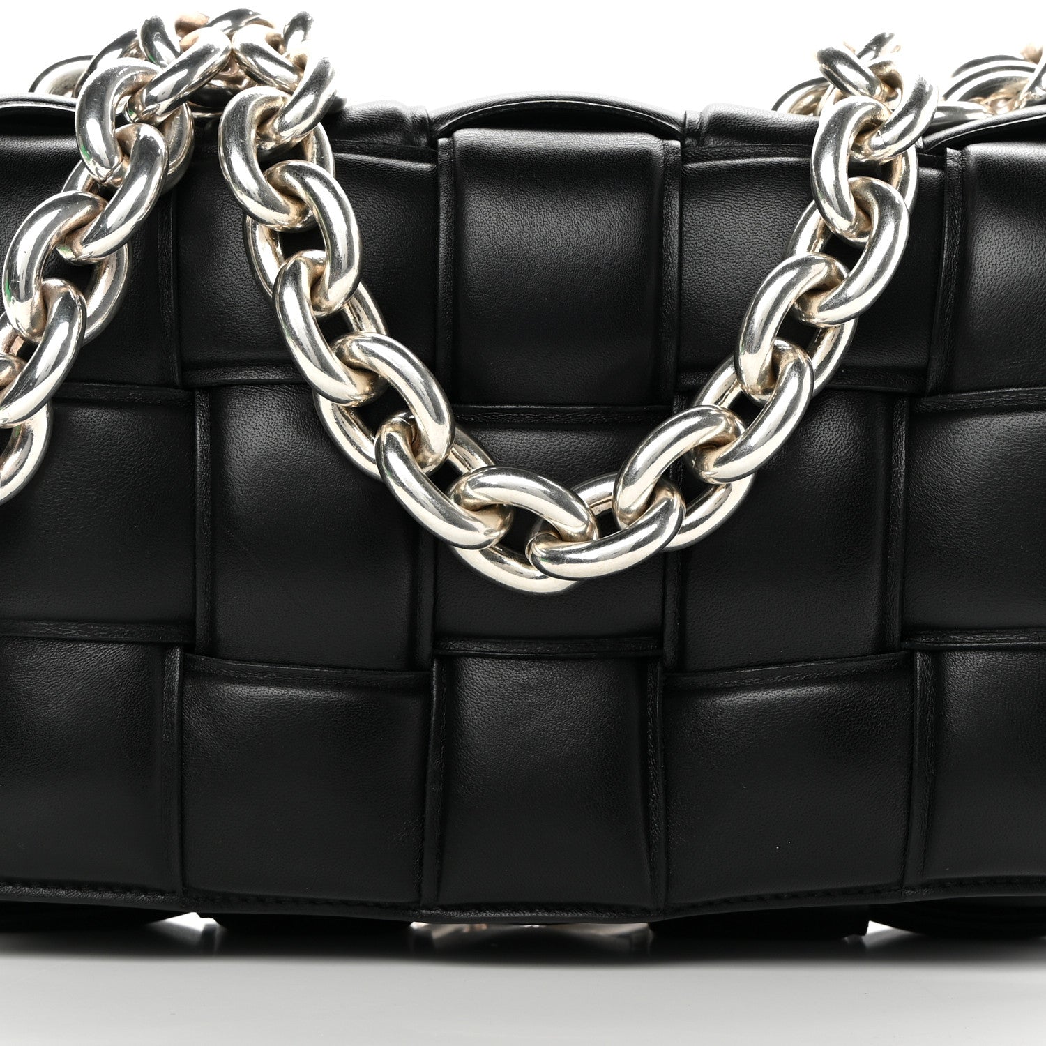 Bottega Veneta Lambskin Maxi Intreccio Padded Chain Cassette Crossbody Bag Black 7 of 11
